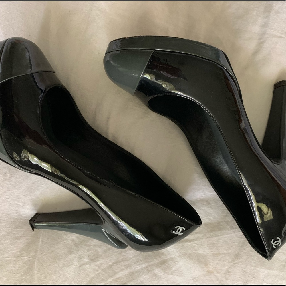 {Chanel} Cap Toe Platform Heels